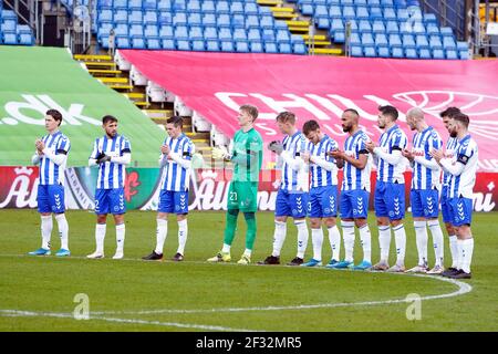 Odense, Denmark. 14th Mar, 2021. The players of OB seen during the 3F Superliga match between Odense Boldklub and Broendby IF at Nature Energy Park in Odense. (Photo Credit: Gonzales Photo/Alamy Live News Stock Photo