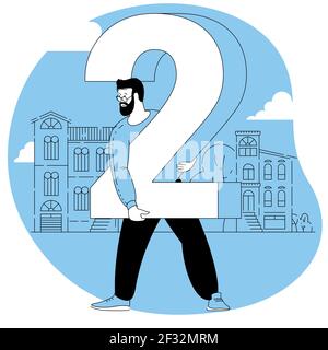 People are standing each holding a numbers Stock Vector