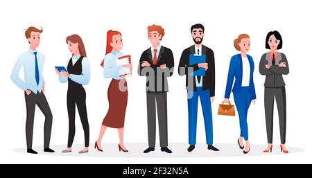 Business people set, happy professional corporate employee manager entrepreneur boss Stock Vector