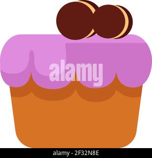 Pink cookie cake, illustration, vector on a white background Stock Vector
