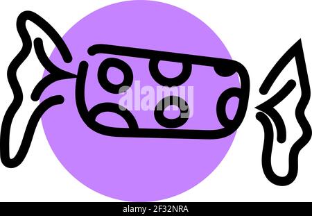 Candy with polka dots, illustration, vector on a white background Stock Vector