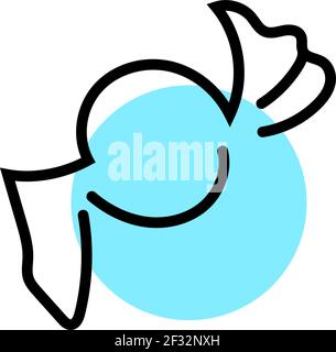 Candy in a blue wrapper, illustration, vector on a white background Stock Vector