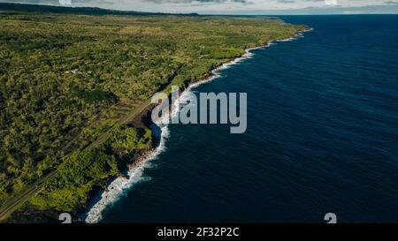 aerial view Kalapana Seaview Estates, big island, hawaii. High quality ...