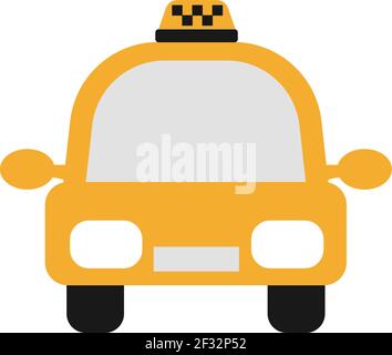 Yellow taxi car, illustration, vector on a white background Stock Vector