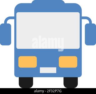 Blue bus, illustration, vector on a white background Stock Vector