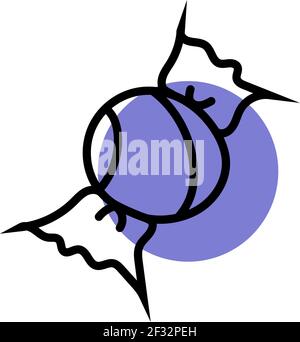 Purple circular candy, illustration, vector on a white background Stock Vector