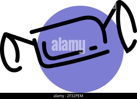 Rectangle candy in a purple wrapper, illustration, vector on a white background Stock Vector
