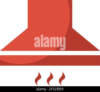 Red extractor hood, illustration, vector on a white background Stock Vector