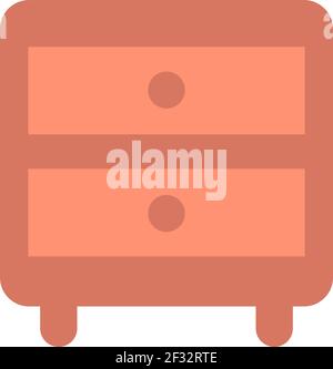 Pink nightstand, illustration, vector on a white background Stock Vector