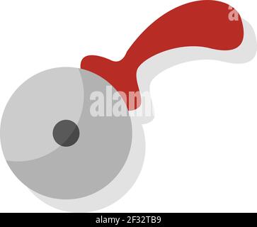 Pizza knife, illustration, vector on a white background Stock Vector