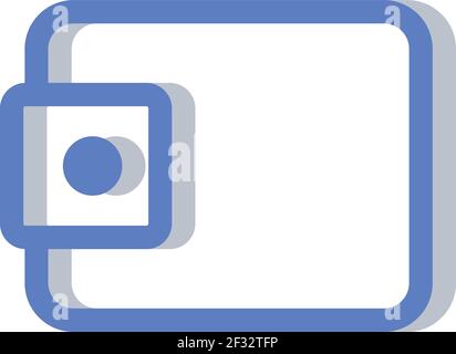 Blue wallet, illustration, vector on a white background Stock Vector