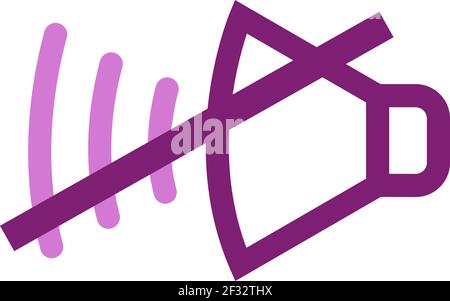 Pink mute button, illustration, vector on a white background Stock Vector