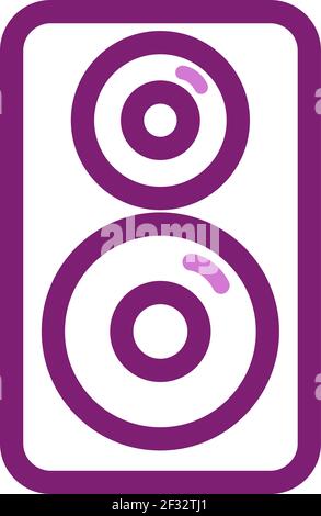 Pink music subwoofer, illustration, vector on a white background Stock Vector