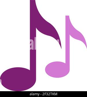 Two music notes, illustration, vector on a white background Stock Vector