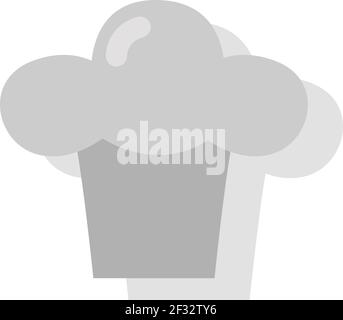 Chefs white hat, illustration, vector on a white background Stock Vector