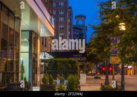 Atlanta, Ga USA - 06 14 20: Downtown Atlanta Hotel Indigo in Midtown Stock Photo