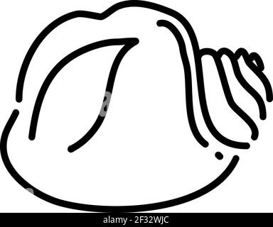 Black and white sea shell, illustration, vector on a white background Stock Vector