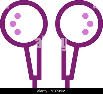 Pink earphones, illustration, vector on a white background Stock Vector
