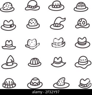 Premium Vector  Collection of various types of hats on white