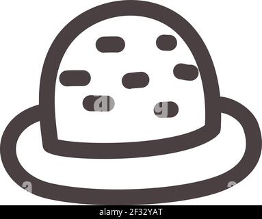 Vintage hat, illustration, vector on a white background Stock Vector