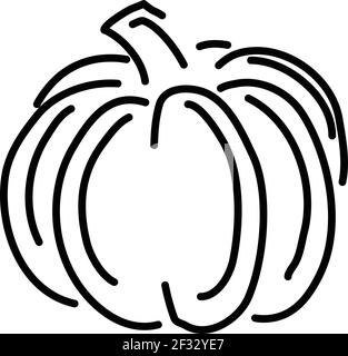 Big pumpkin, illustration, vector on a white background Stock Vector