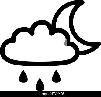 Night rain, illustration, vector on a white background Stock Vector