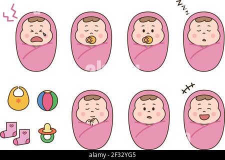 Smiling baby swaddle clipart. Simple cute smile baby swaddle in