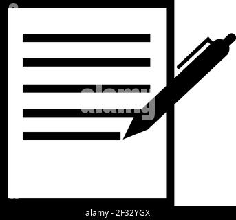 Important work document, illustration, vector on a white background Stock Vector