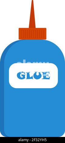 Glue in bottle, illustration, vector on white background. Stock Vector