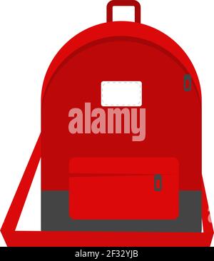 Red backpack, illustration, vector on white background. Stock Vector