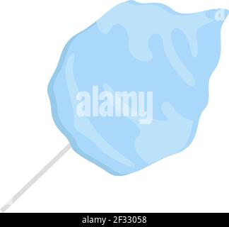 Blue cotton candy, illustration, vector on white background. Stock Vector