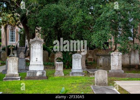 The old graveyard at Saint Philip's Church in Charleston, South Carolina Stock Photo