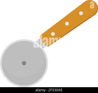 Pizza cutter, illustration, vector on white background. Stock Vector