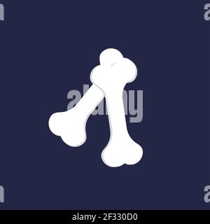 Dog Chew Bone, illustration, vector on white background. Stock Vector