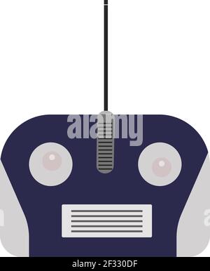 Drone controller, illustration, vector on white background. Stock Vector