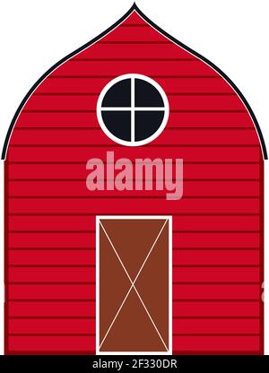 Red barn, illustration, vector on white background. Stock Vector