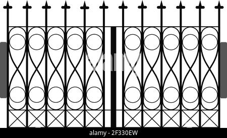 Steel gate, illustration, vector on white background. Stock Vector