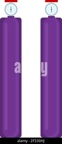 Purple gas cylinder, illustration, vector on white background. Stock Vector