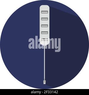 Multiport usb, illustration, vector on white background. Stock Vector