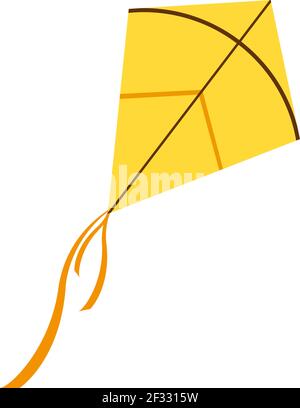 Yellow kite, illustration, vector on white background. Stock Vector