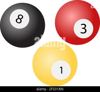 Pool balls, illustration, vector, on a white background Stock Vector ...