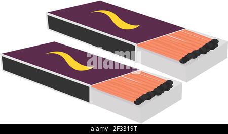 Matchbox, illustration, vector on white background. Stock Vector