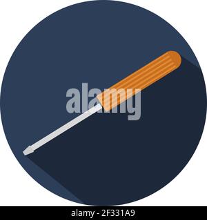 Orange screwdriver, illustration, vector on white background. Stock Vector
