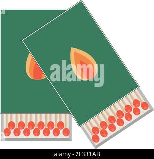 Matchbox, illustration, vector on white background. Stock Vector