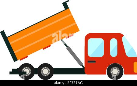 Loading truck, illustration, vector on white background. Stock Vector