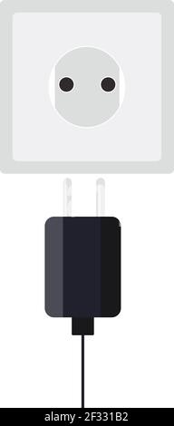 Socket plug, illustration, vector on white background. Stock Vector