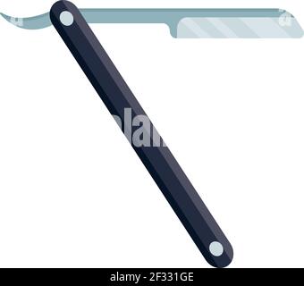 Straight razor, illustration, vector on white background. Stock Vector