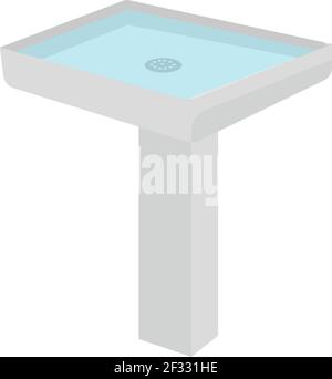 Sink with water, illustration, vector on white background. Stock Vector