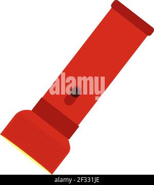 Red flashlight, illustration, vector on white background. Stock Vector