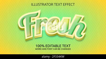editable text effect, fresh style Stock Vector